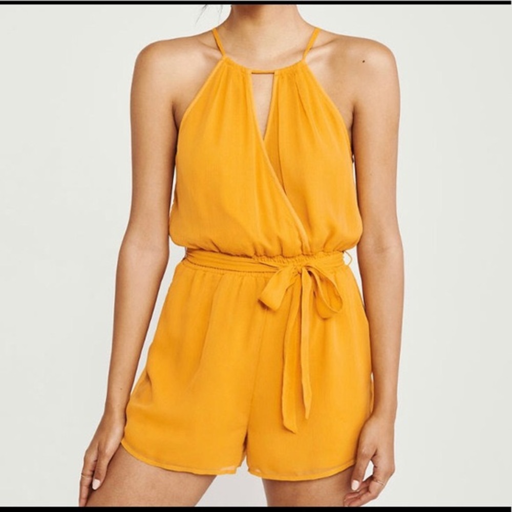 abercrombie&fitch yellow romper
